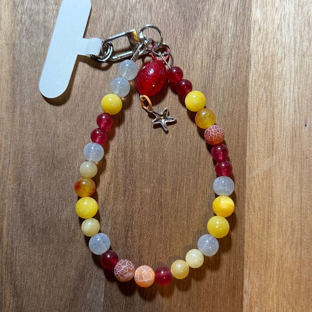 ⭐️ 105. Handmade REAL STONE -BELLINI- Phone Strap Bracelet Clip on
